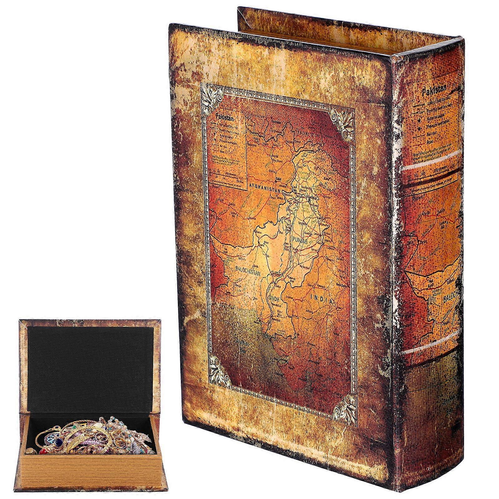 Trinket Storage Box Vintage Book Shaped Key Hiding Box Simulation Book Statue