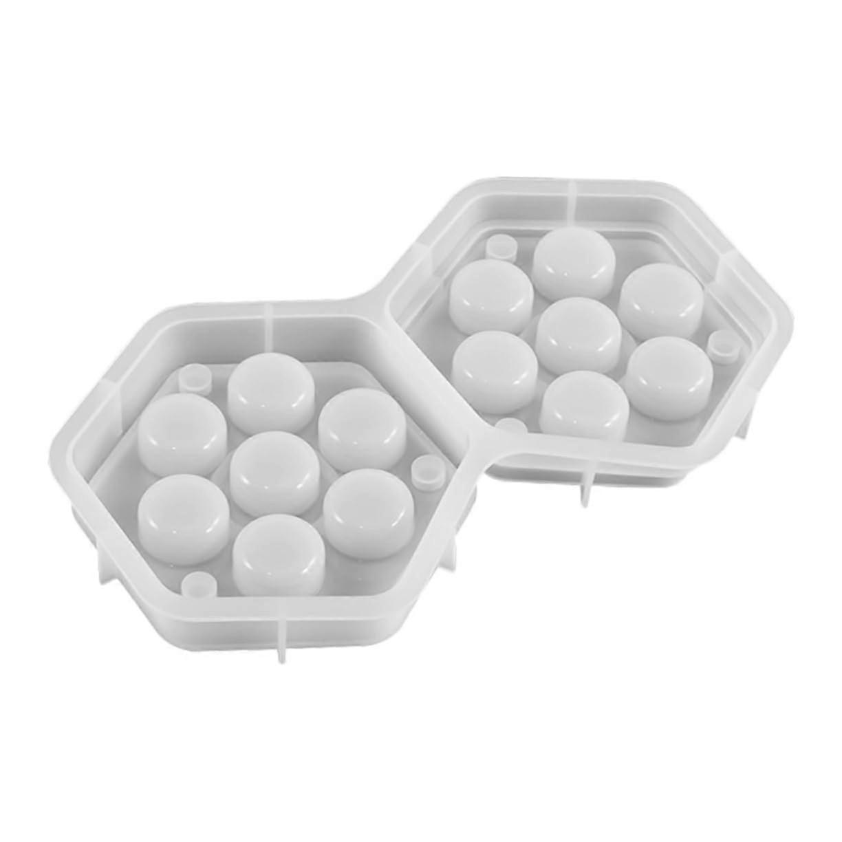 Hexagon Silicone Resin Mold for DIY Dice Storage Box Epoxy Casting, Durable and Reusable