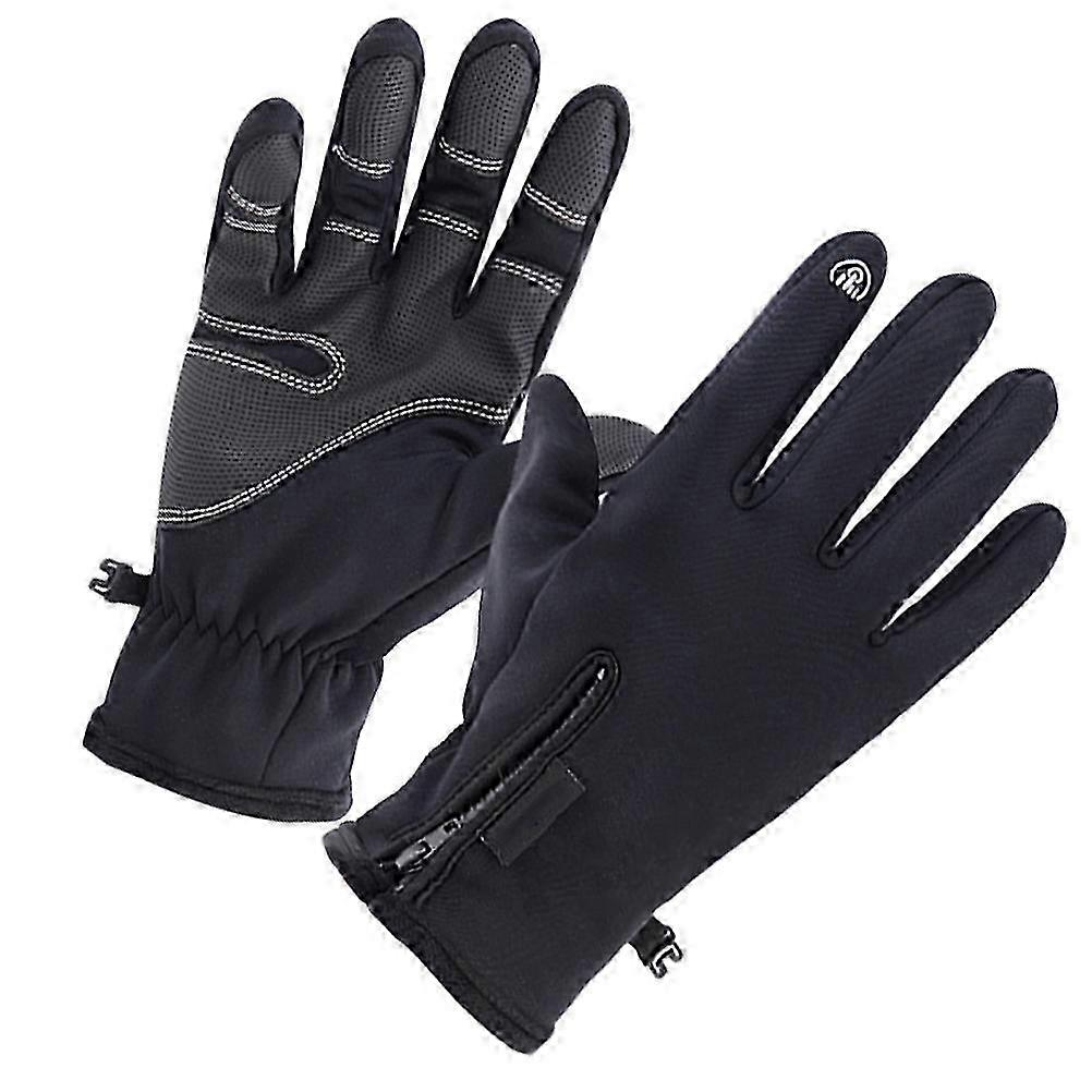 Cycling Gloves for Winter 1Pair Men Touch Screen Black Windproof