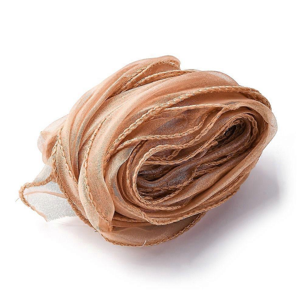10 Yards Polyester Chiffon Ribbon for Bowknot Making Camel 1-1/2 inch(39mm)