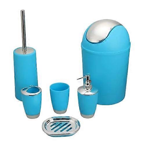 Bathroom Accessories Set 6 Piece Plastic Gift Set