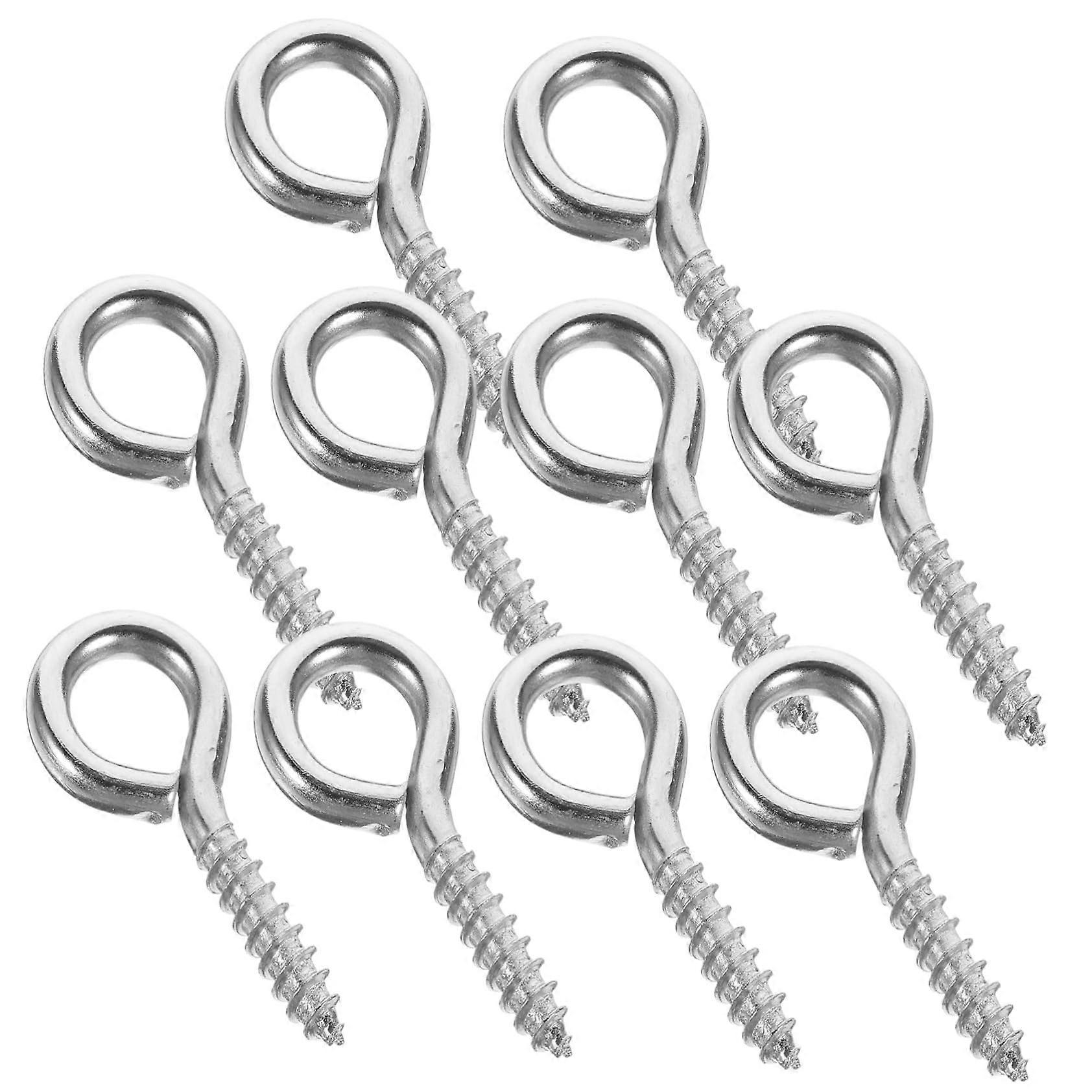 10pcs Heavy Duty Eye Bolt Screw Hooks for Secure Cable Management and Versatile Mounting