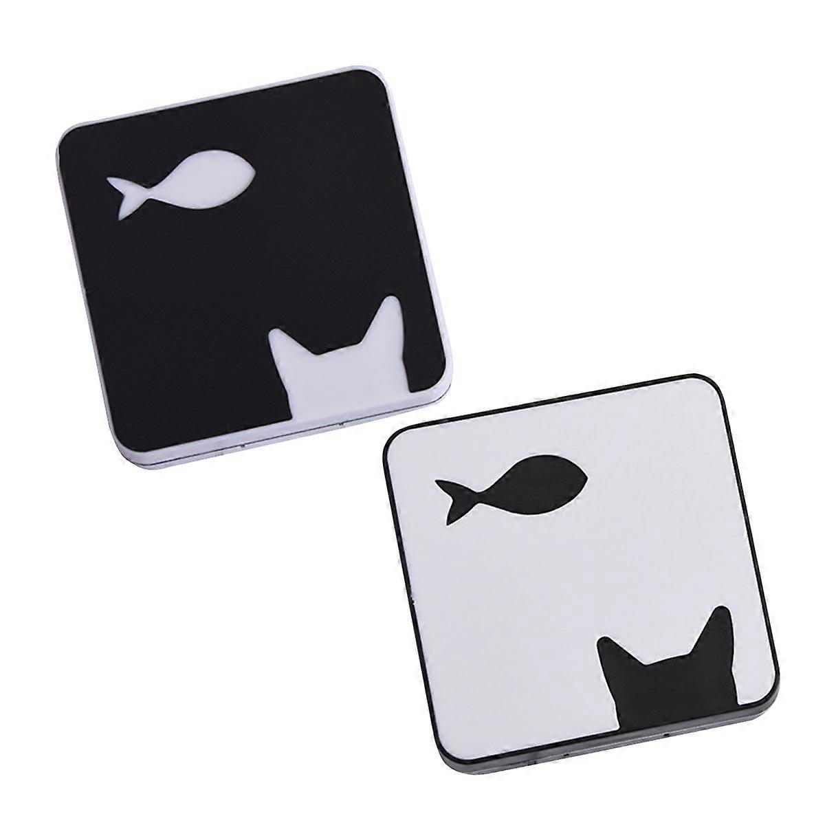 Lense Case for Contact Lense Storage 2Pcs Compact Cat Fish Pattern Container