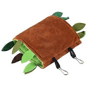 5Pcs Hamster Sugar Glider Hanging Cage Accessories Set Leaf Wood Design Small Animal Hammock Channel