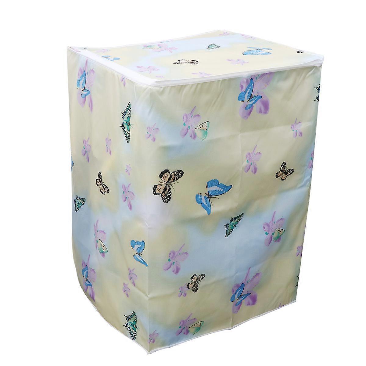 Washing Machine Cover Polyester Satin Waterproof Cover 2Pcs Set
