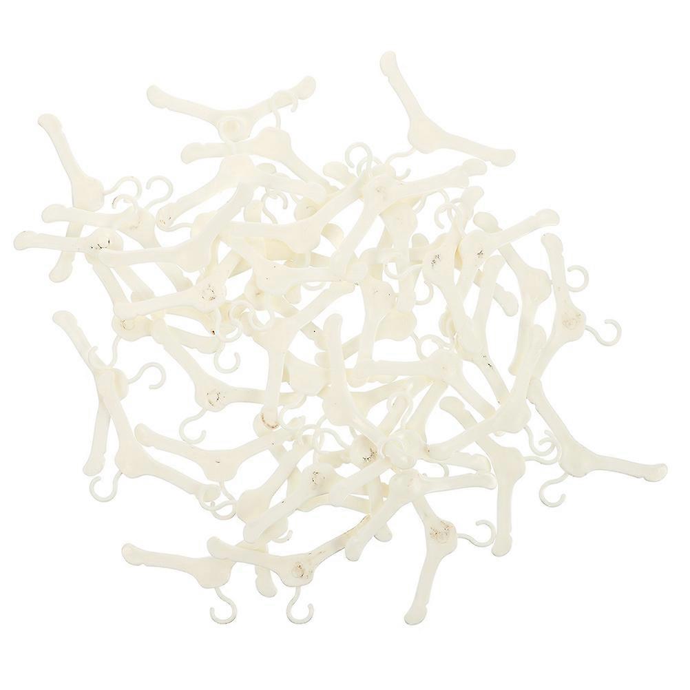 Mini Clothes Support Plastic Doll Hangers for Decoration 60Pcs