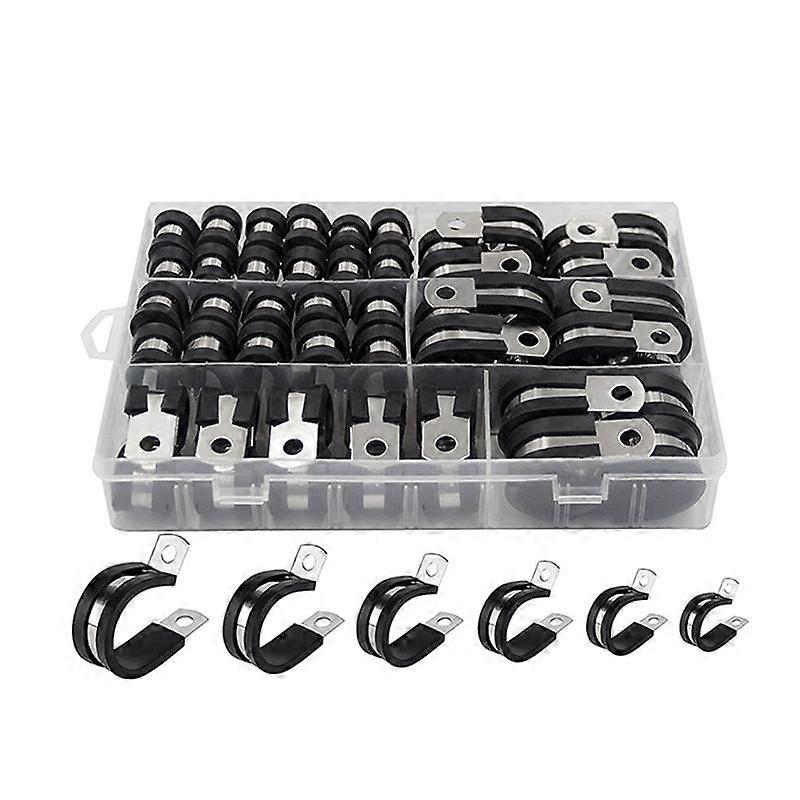 Cable Clamp Assortment Kit,(52 PCS) 304 Stainless Steel Cable Clamp