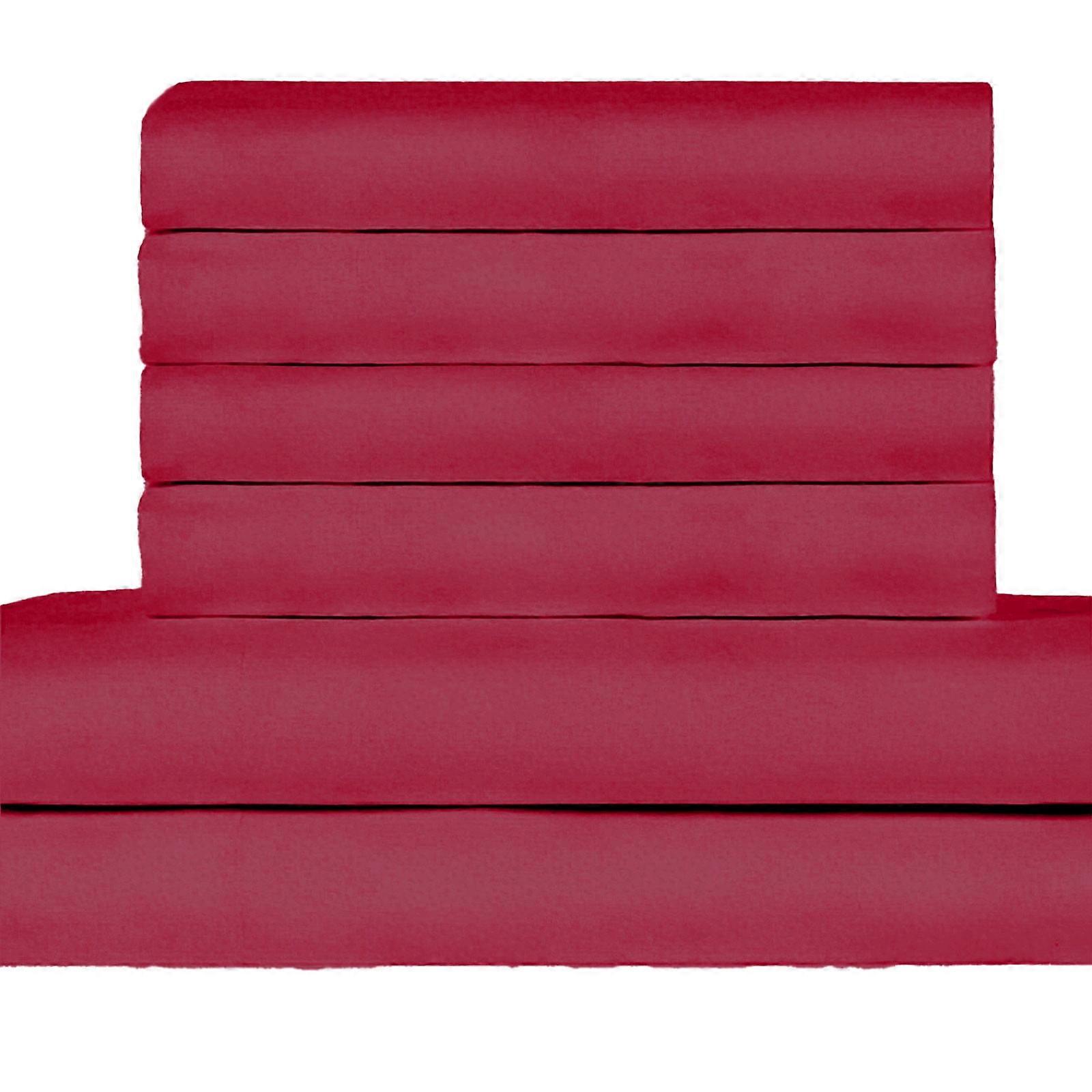 Deep Pocket Full Size Sheets Set, Complete 4-Piece Sheet Set, Soft Microfiber Full Sheet Sets Red