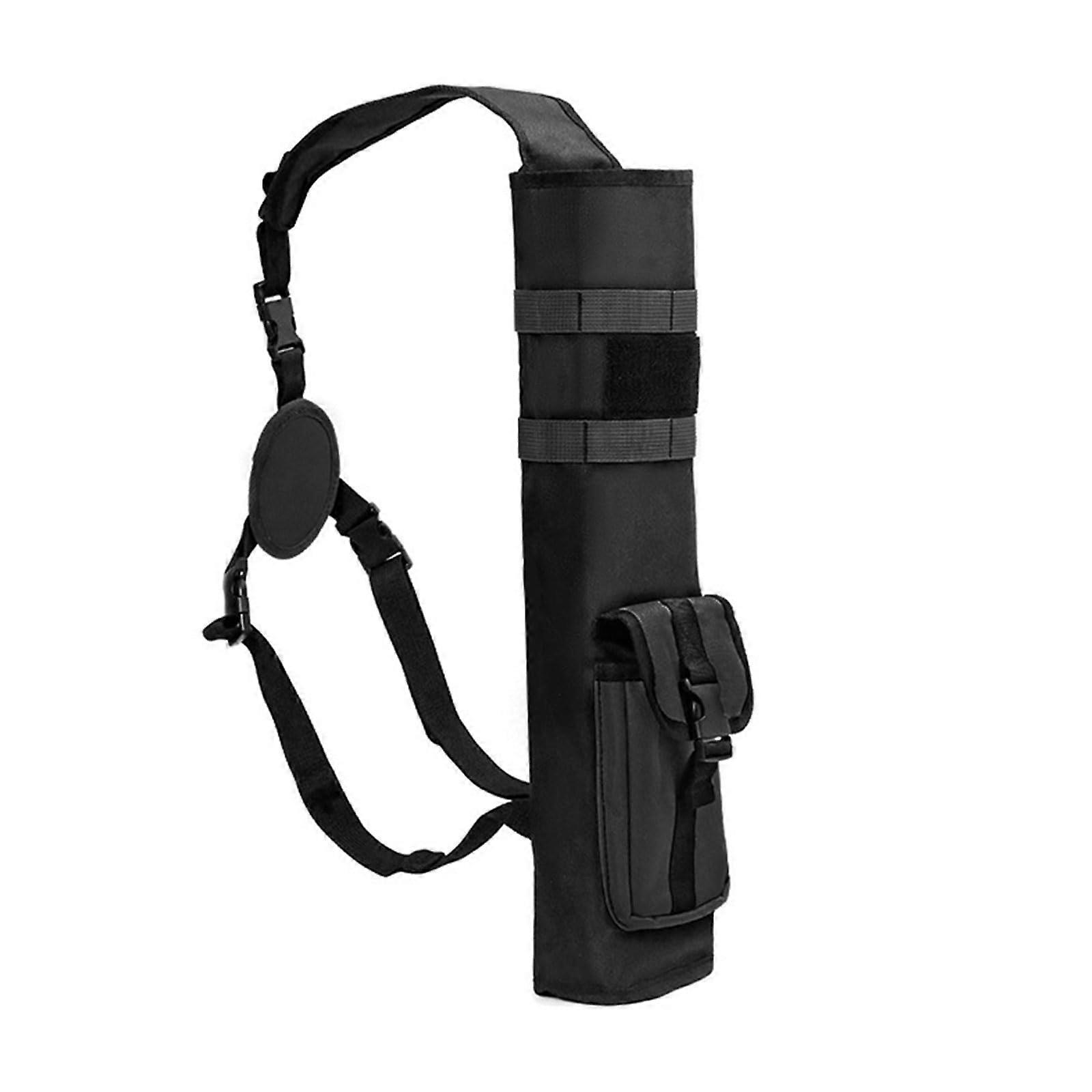 Archery Back Quiver with Adjustable Shoulder Strap, Lightweight Arrow Holder Backpack, Black