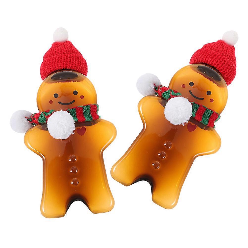 Juice Bottles Gingerbread Man for Storage 2Sets Clear Brown Drink Containers