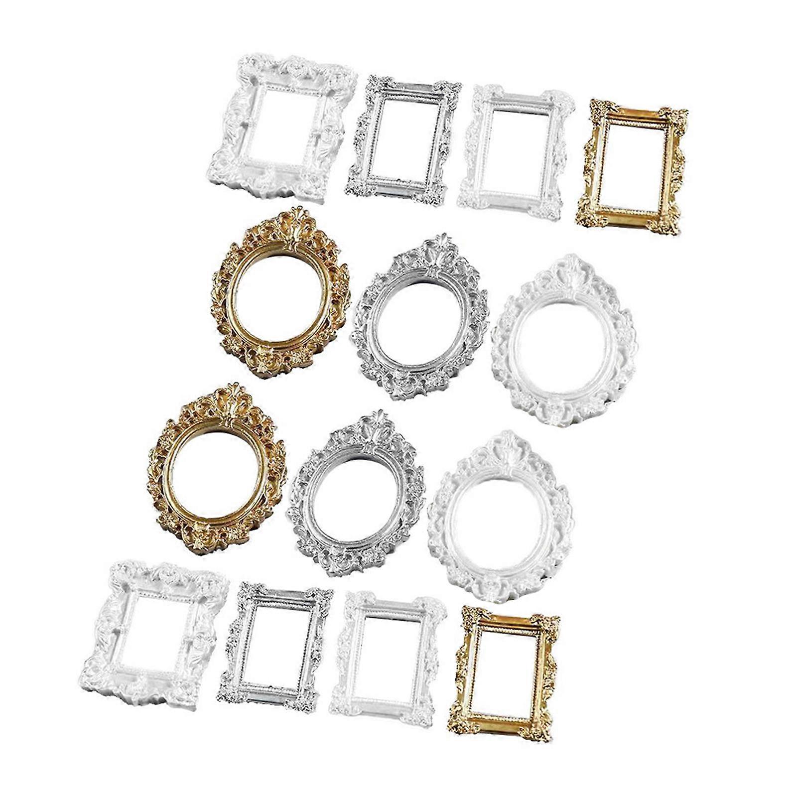 14Pcs Mini Frames Ornaments Phone Shell DIY Frames Charms Miniature Decorations