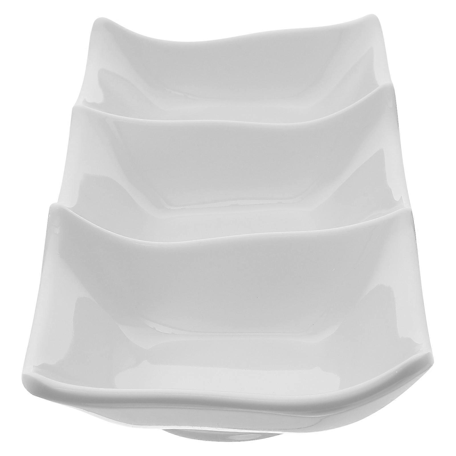 Three-Grids Sauce Dipping Tray Practical Serving Dish for Storage