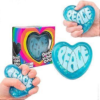 Herzförmiges „PEACE“-Quetschspielzeug, weich und stressabbauend, ideal für Kinder und Erwachsene, tragbarer Stresskiller