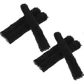 Caldi e morbidi cinturini in peluche nero per talloniere, per pantofole, confezione da 8 pezzi.