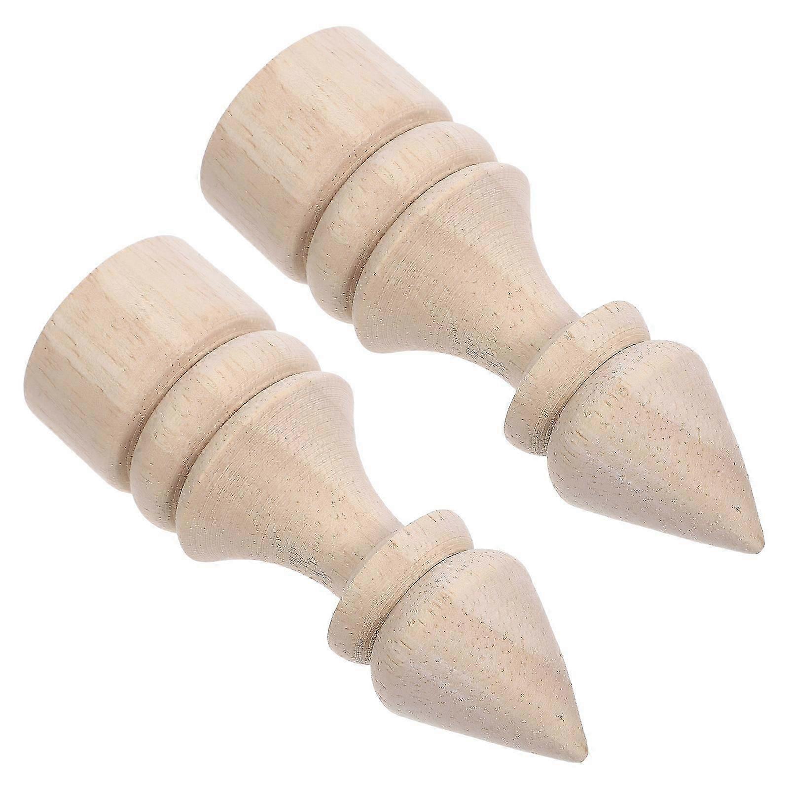 Unfinished Wood Finials for Staircase, Bed Posts - 2Pcs Set