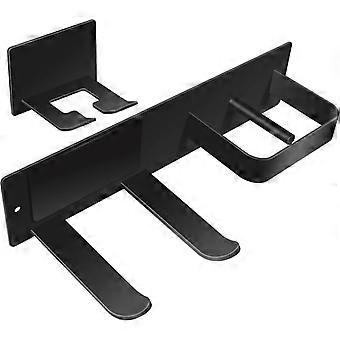 (Black) Wall Mount No Drilling Hair Dryer Holder No Drilling Stainless Steel Hair Dryer Holder No Drilling Hair Dryer Holder Wall Mounted Universal fo