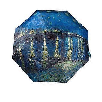 Opvouwbare paraplu vrouwelijke winddichte Paraguas van Gogh olieverfschilderij paraplu regen vrouwen man kwaliteit paraplu's automatische paraplu's