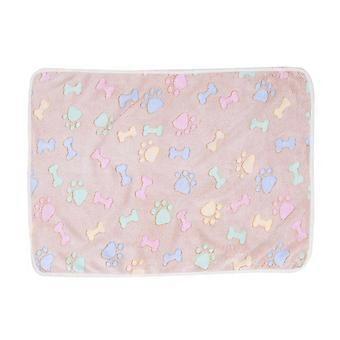 Pet Carpet Brown Bone Printed Blanket for 3Pcs Small Dog Sleep Cushion
