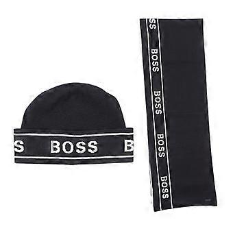 Boss Mens Repeat Logo Hat And Scarf Set