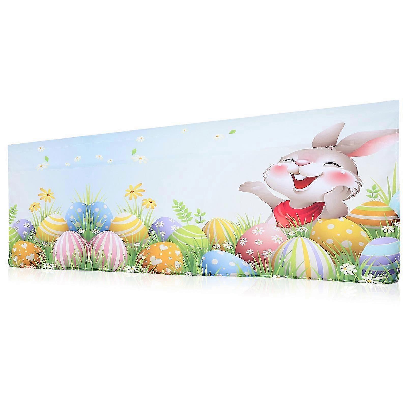 Easter Printed Curtain Valance, Polyester Window Valance for Kitchen, Bedroom, Living Room, Filter Light Privacy Protection, 53.8x17.7 Inch