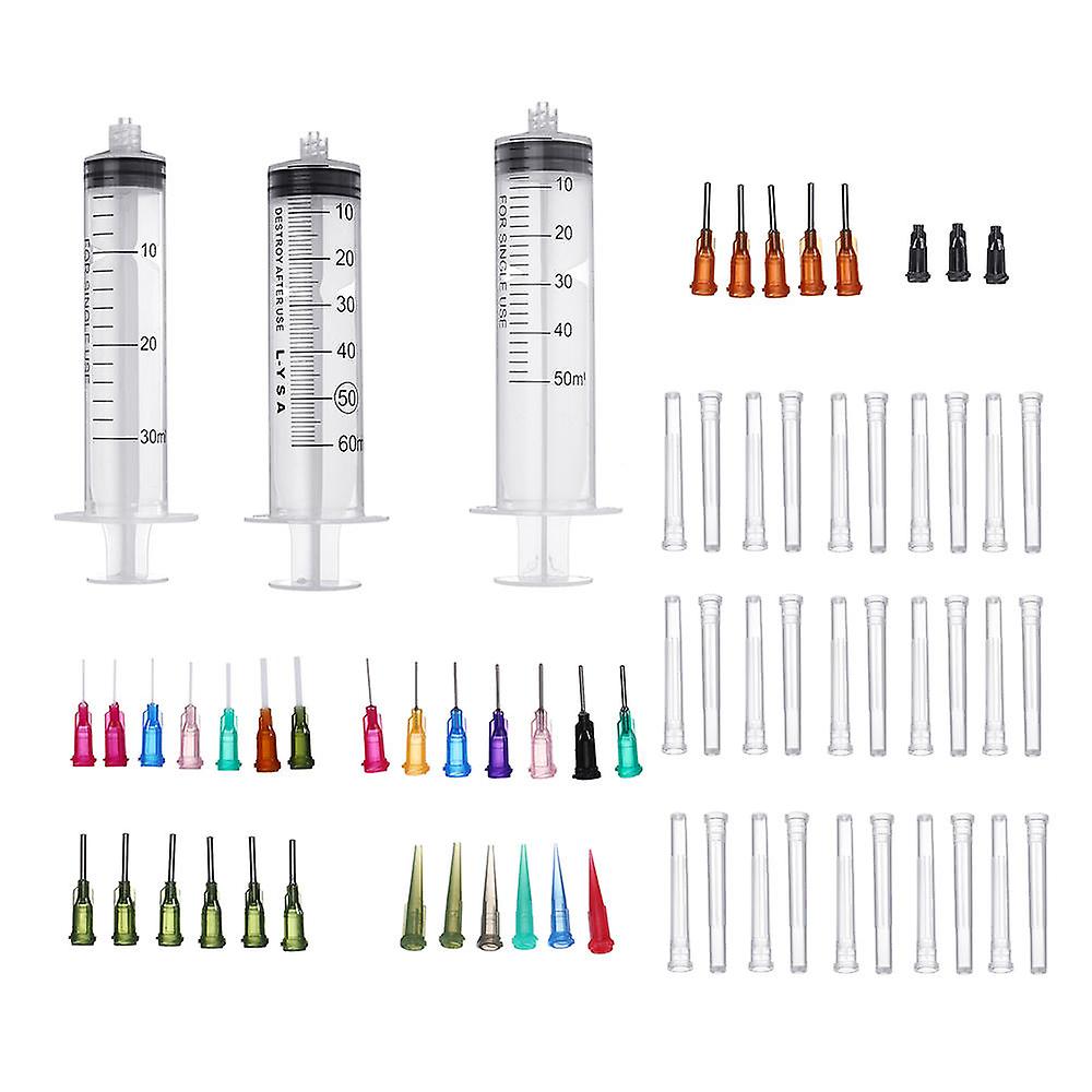 34Pcs/set Dispensing Needle Kits Blunt Tip Syringe Needles Cap For Refilling And Measuring Liquids Industrial Glue Applicator