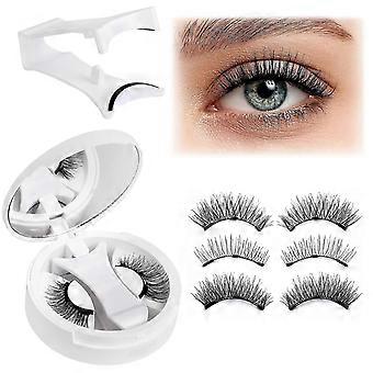 Magnetic Eyelashes with Applicator Kit, Reusable Cat Eye Design, Natural Wispy Lightweight Lashes