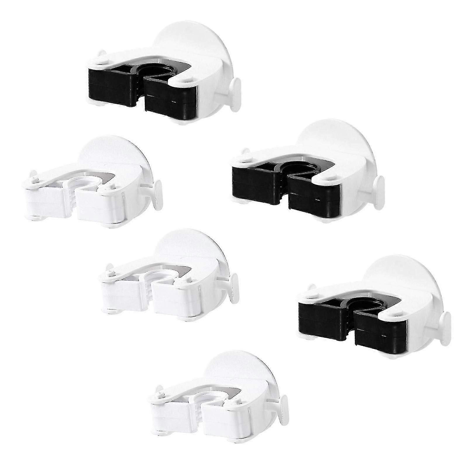 6pcs Mop Holder Free Punching Multi-function Seamless Wall-mounted Mop Broom Clip