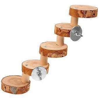 Hamster Ladder Wooden Climbing Toy for Cage 2Pcs Brown Pet Accessory