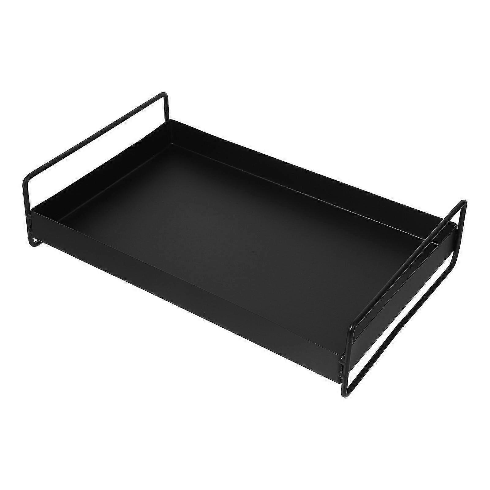 Metal Serving Tray Rectangular Food Fruit Snacks Serving Tray with Side Handles