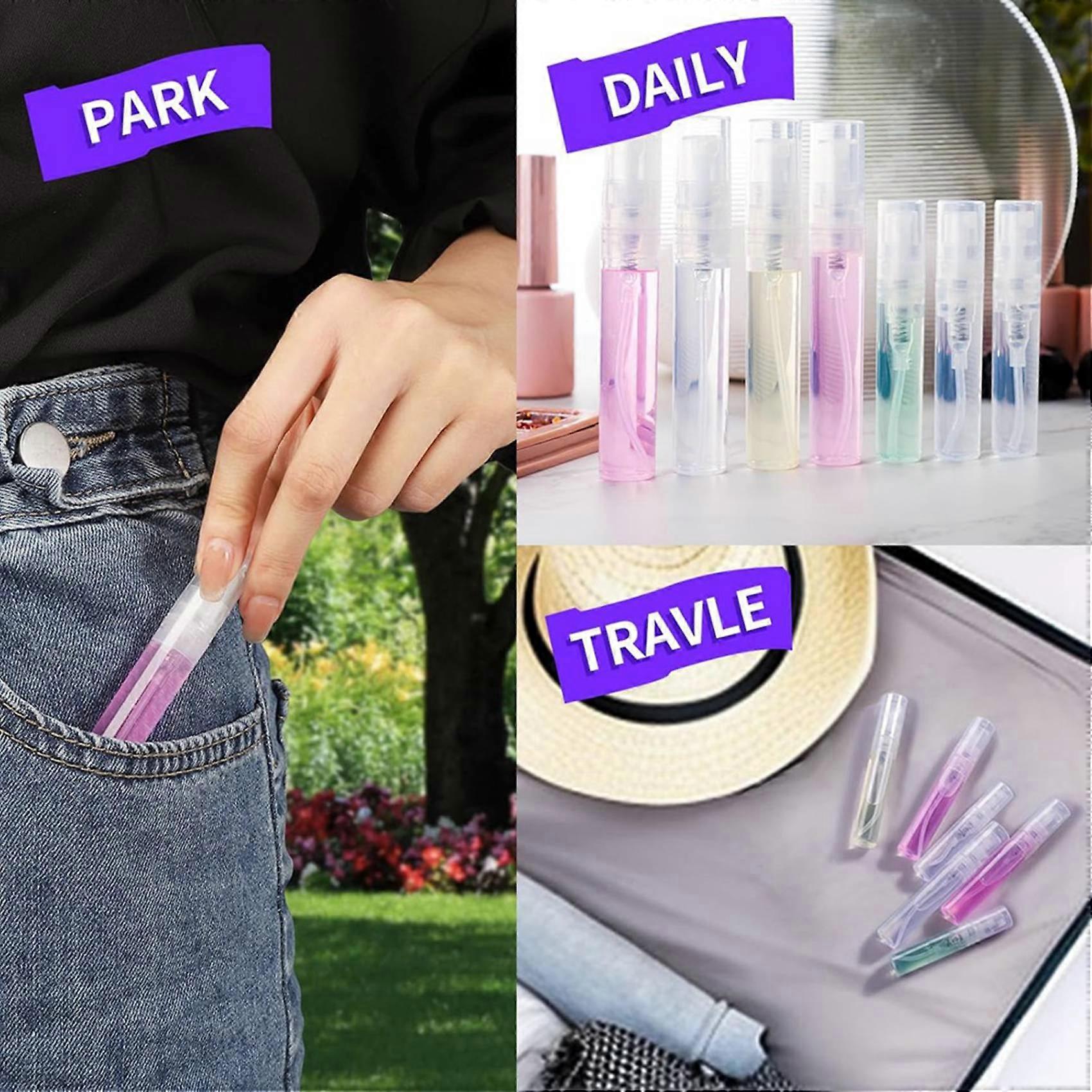120PCS Mini Sprays Bottle, 3ml 5ml Mini Clear Plastic Sprays Bottle Empty Small Empty Sample Containers Bottle