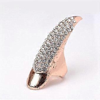 False Nail Claw Set Ten Fingers Gothic Punk Alloy Crystal Cosplay Adjustable Fit