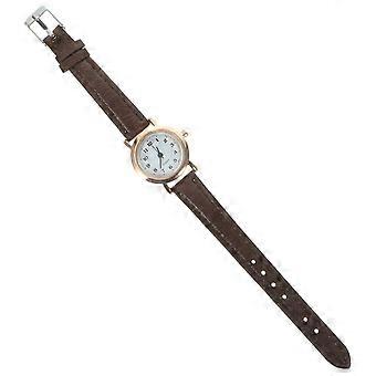 Women Simple Watch Small Table Digital Face Brown Watch for Ladies