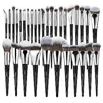LORYP Professional Makeup Brushes Set 32Pcs Matte Black Cosmetic Brush Kit for All Face & Eye of Soft Vegan Synthetic Hair for Artists & Enthusiasts