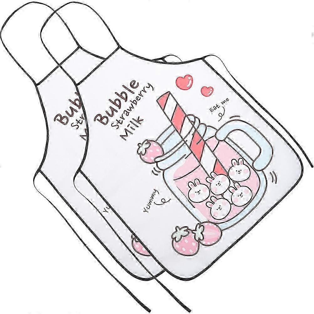 Kitchen Apron Cute Apron Cooking Clothes Protector with 8Pcs