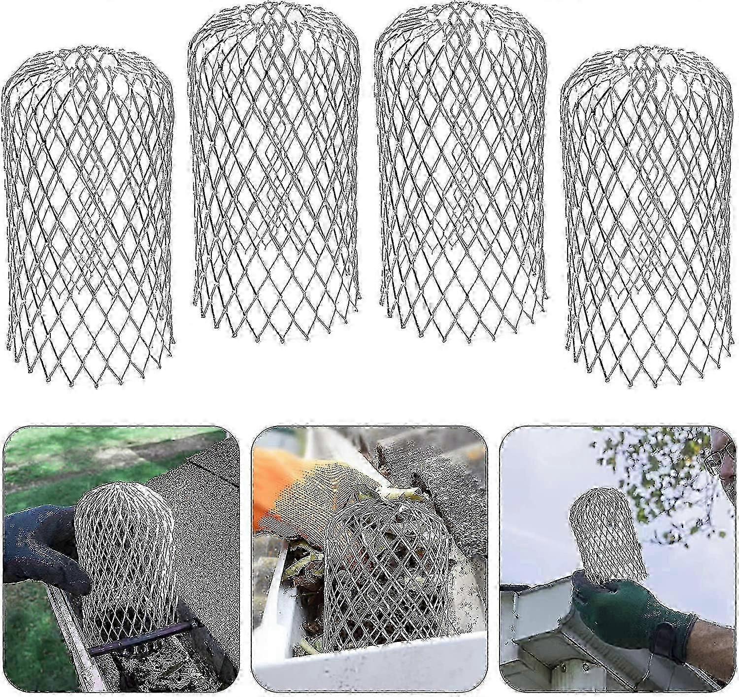 4 Pack Aluminum Gutter Guards Expandable Filter Strainer Metal Gutter Guards Leaf Strainer