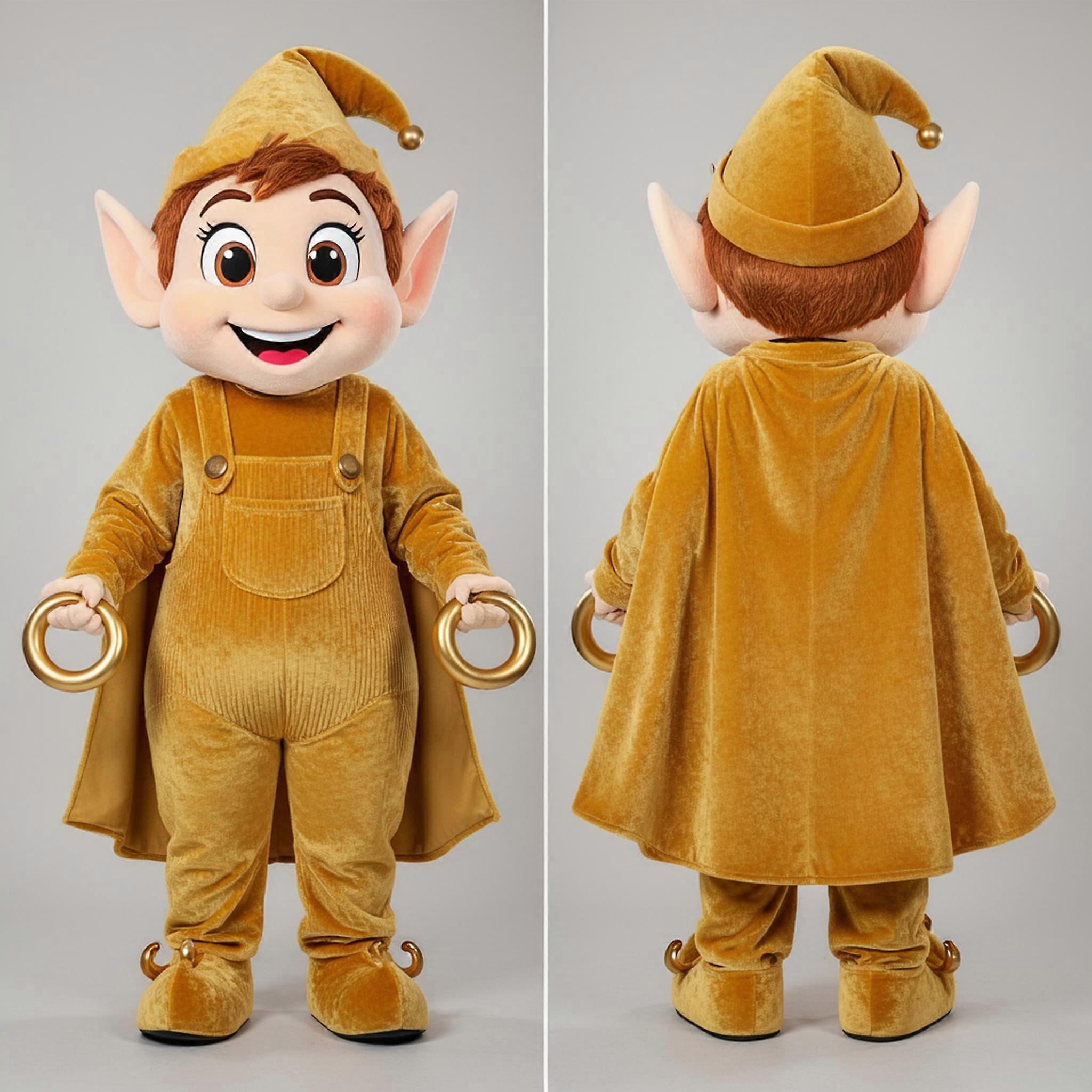 MASTICOT Golden Broad Shouldered Elf Mascot