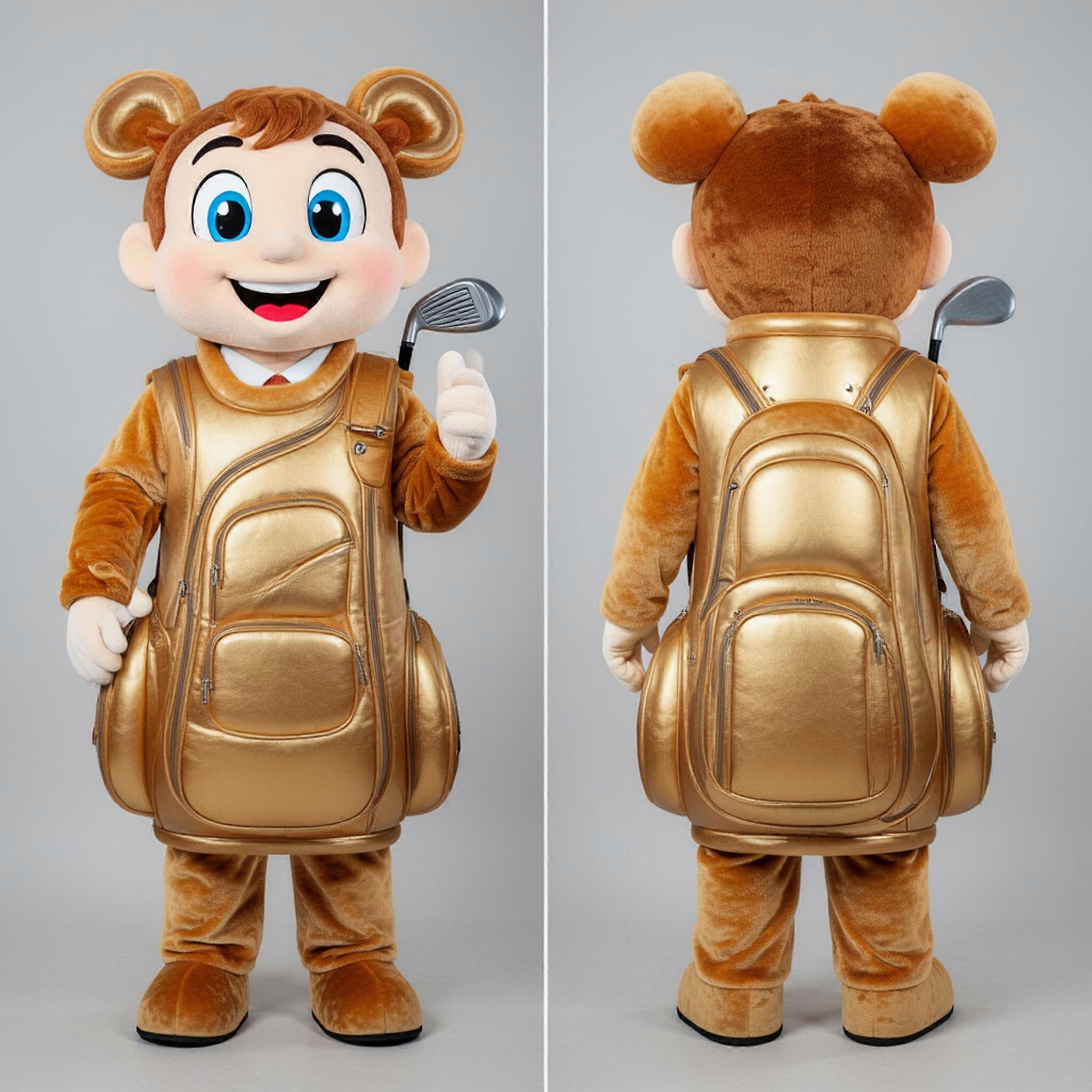 MASTICOT Golden Plush Golf Bag Mascot