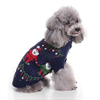 Cane Snow Sweater Pupazzo di neve Maglione Natale Capodanno Cane Vacanza Maglione Natale Pet Clothes Cane e Gatto (S blu)