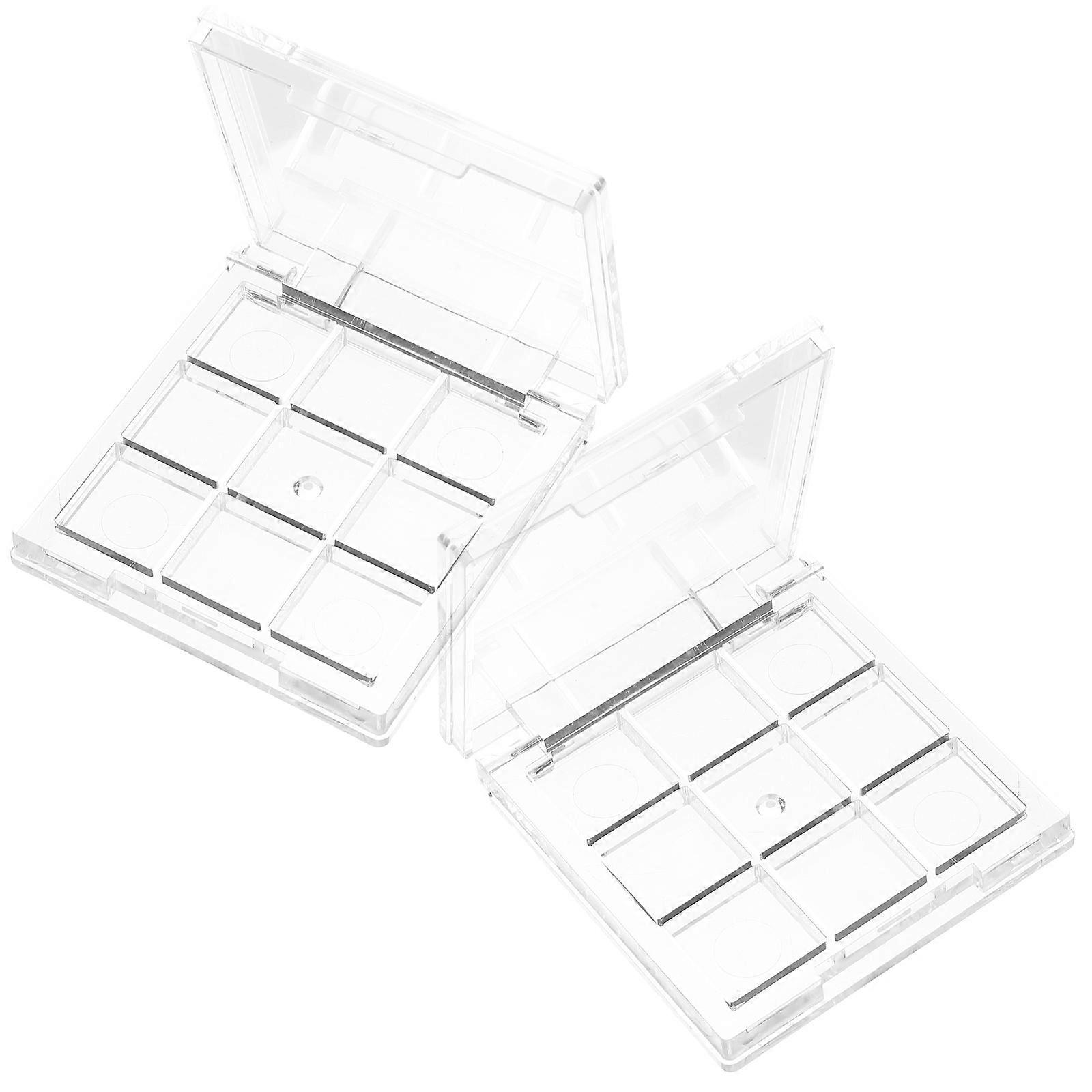 Eye Shadow Box Compact for Storage 2Pcs Transparent Refillable Containers