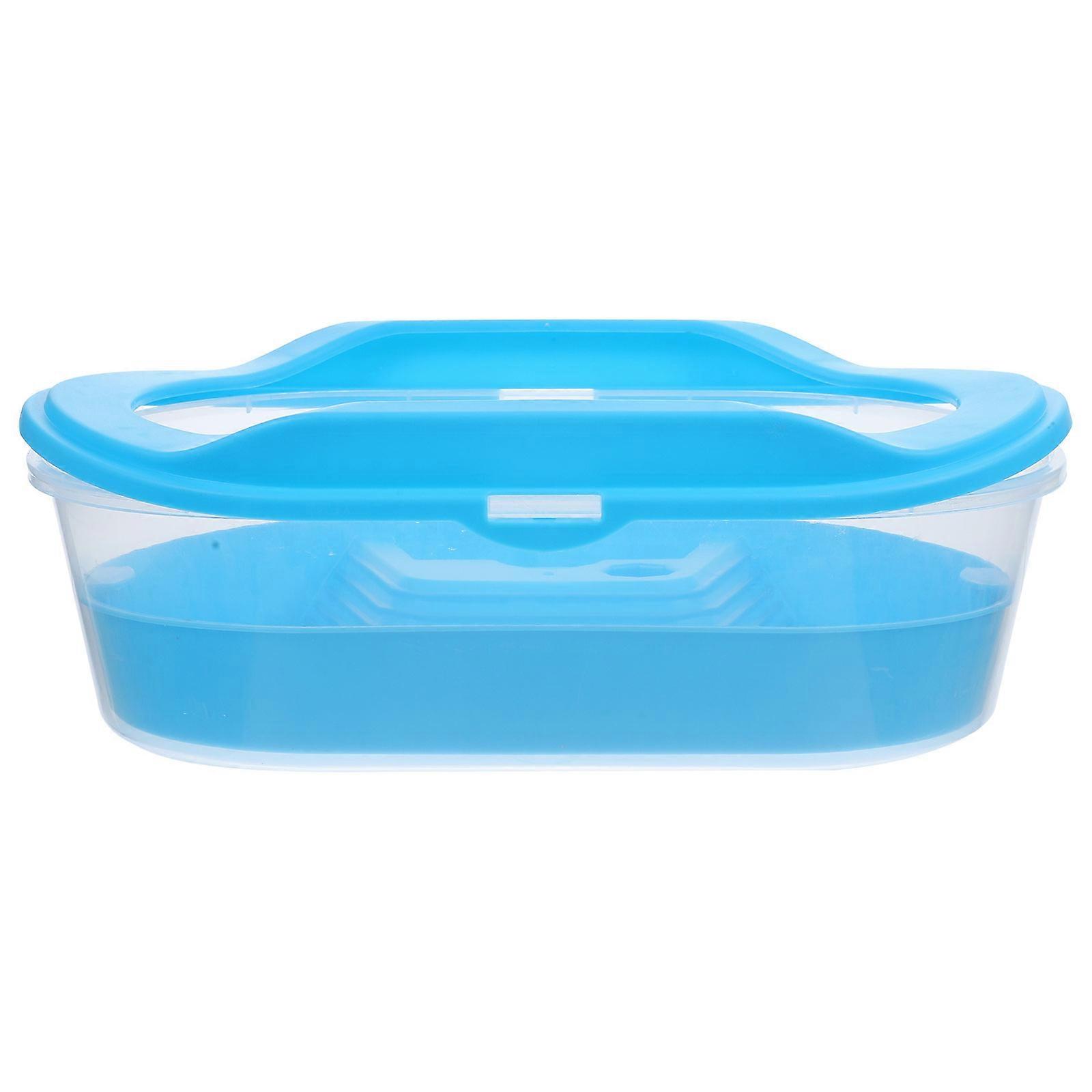 Blue Plastic Turtle Tank with Triple Layer for Feeding Turtle Tank