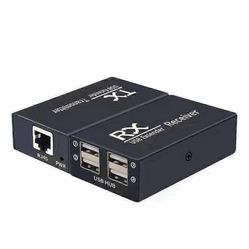 4 Port USB 2.0 Extender, RJ45 Ethernet, EU Plug