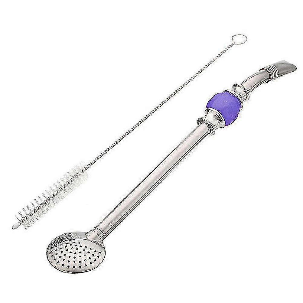 Straw Stainless Filter Mate Bombilla Drinking Filter 2Pcs Purple