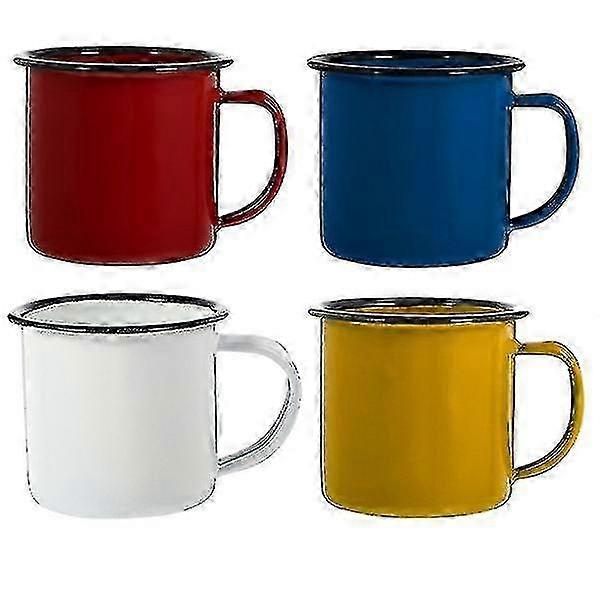 Assorted Enamel Camping Mugs 4 Pack