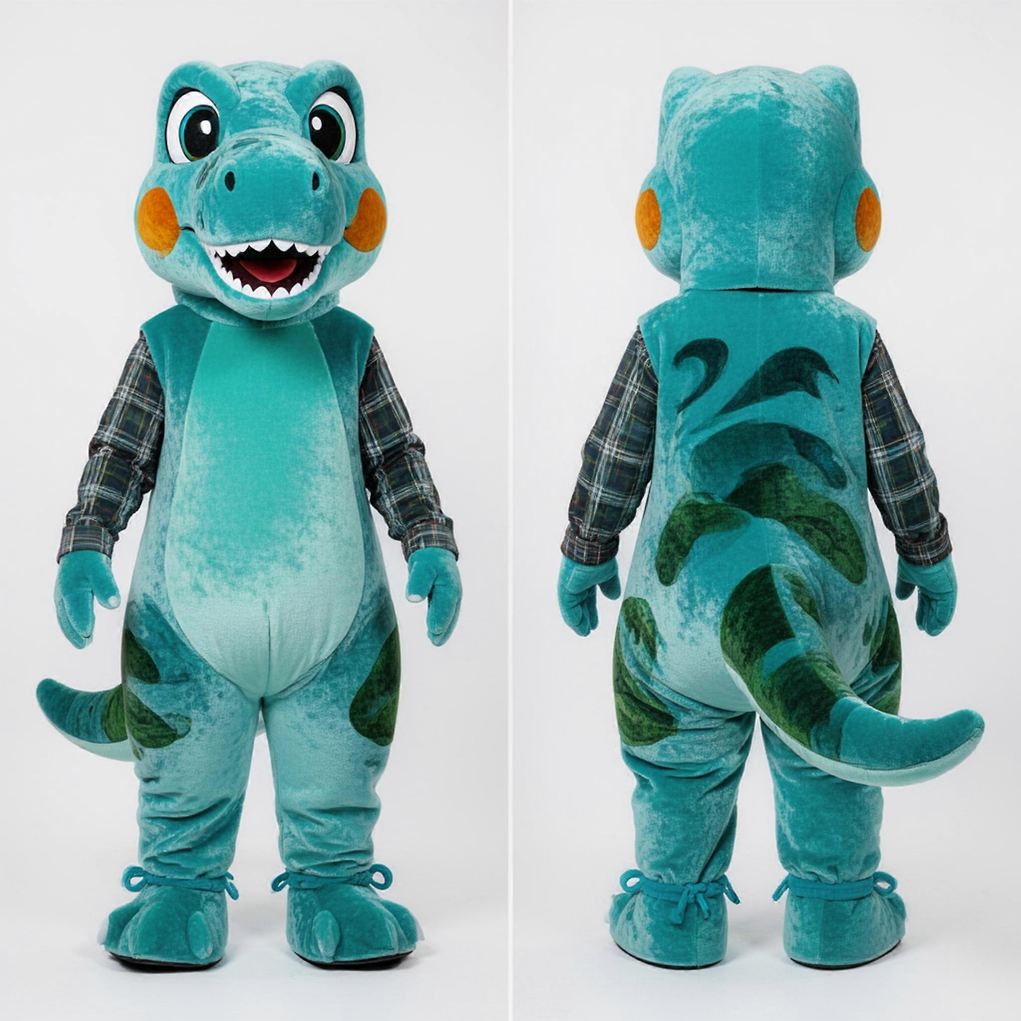 MASTICOT Turquoise Cartoon Allosaurus Mascot