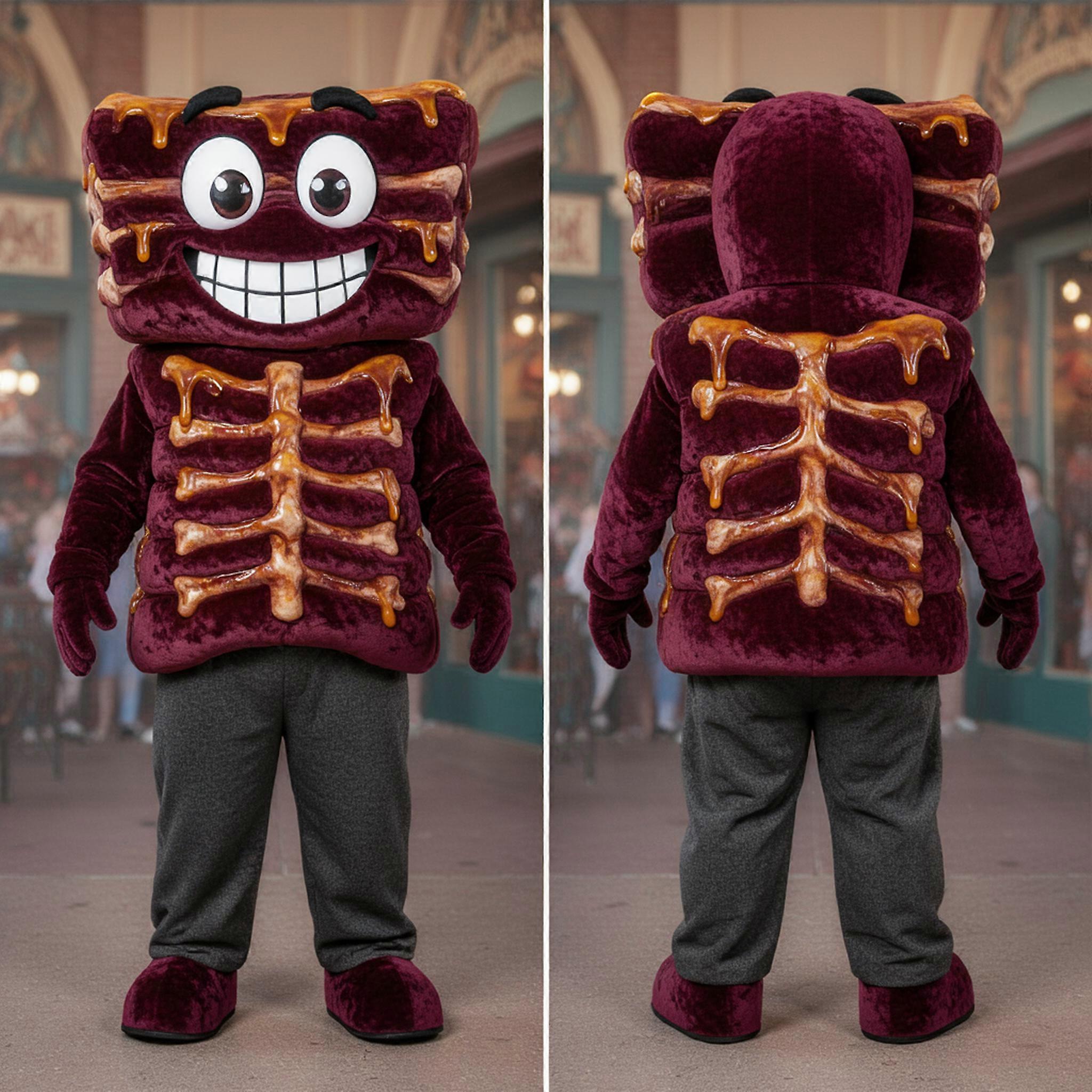 MASTICOT Deep Burgundy Glazed Bbq Ribs Mascot