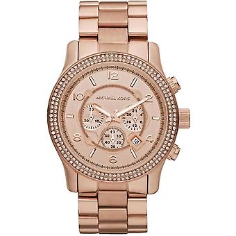 Michael kors runway rose gold chrono Watch for Women Analog Quartz with Stainless Steel Bracelet Plated in Gold MK5576