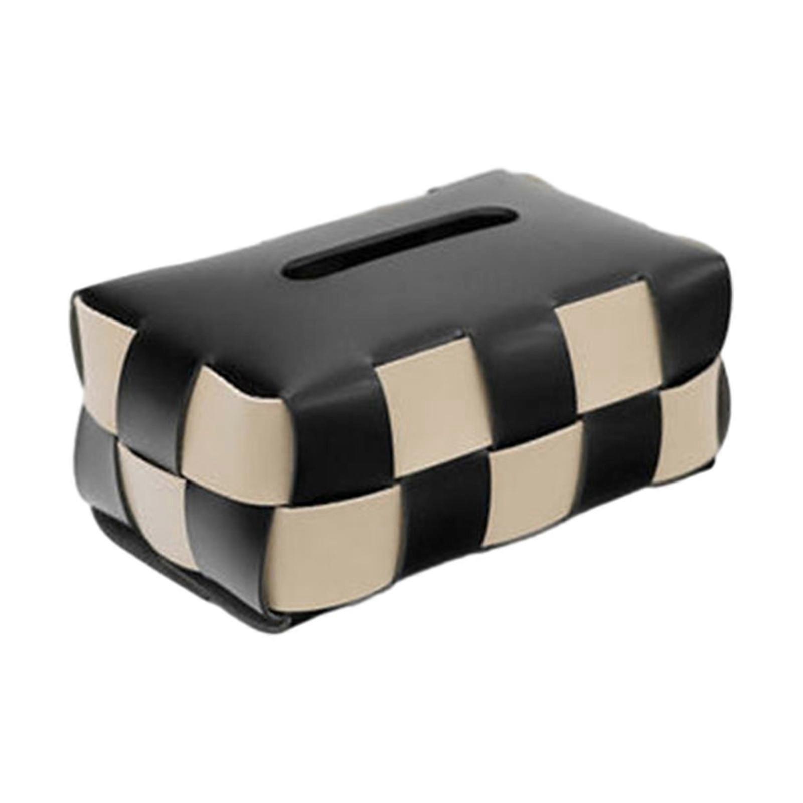 Woven Check Tissue Box Holder