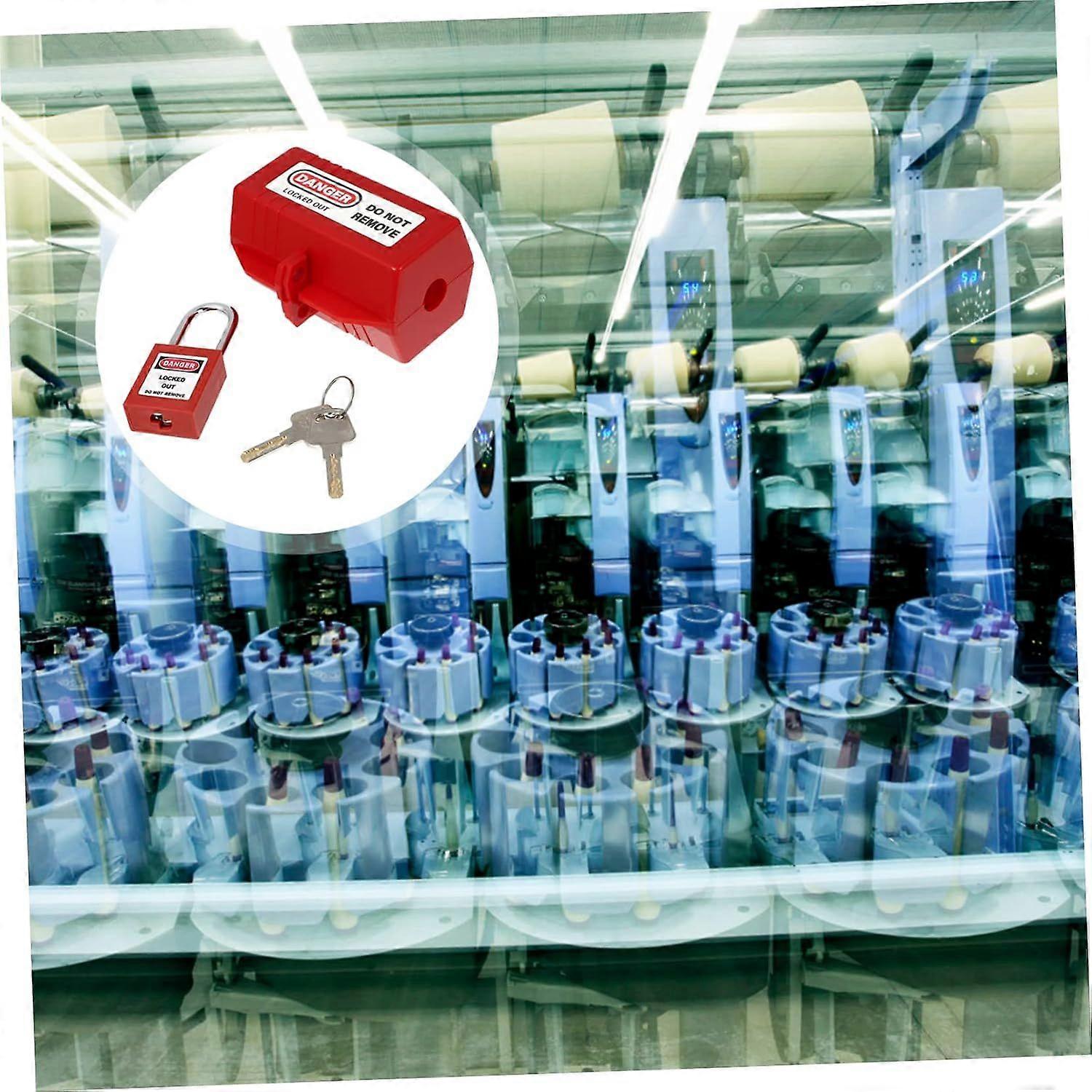 Red Abs Power Plug Lockout Box for Industrial Electrical Use
