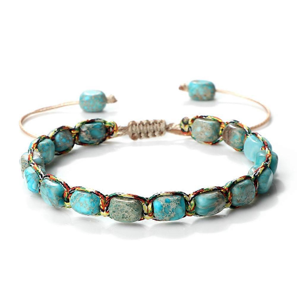 4pcs  Handmade Beaded Bracelets Emperor Stone Bead Bracelets