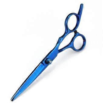 Professional Barber Hair Cutting Scissors and Hair Thinning Shears, Ergonomic Blue Handle Stainless Steel